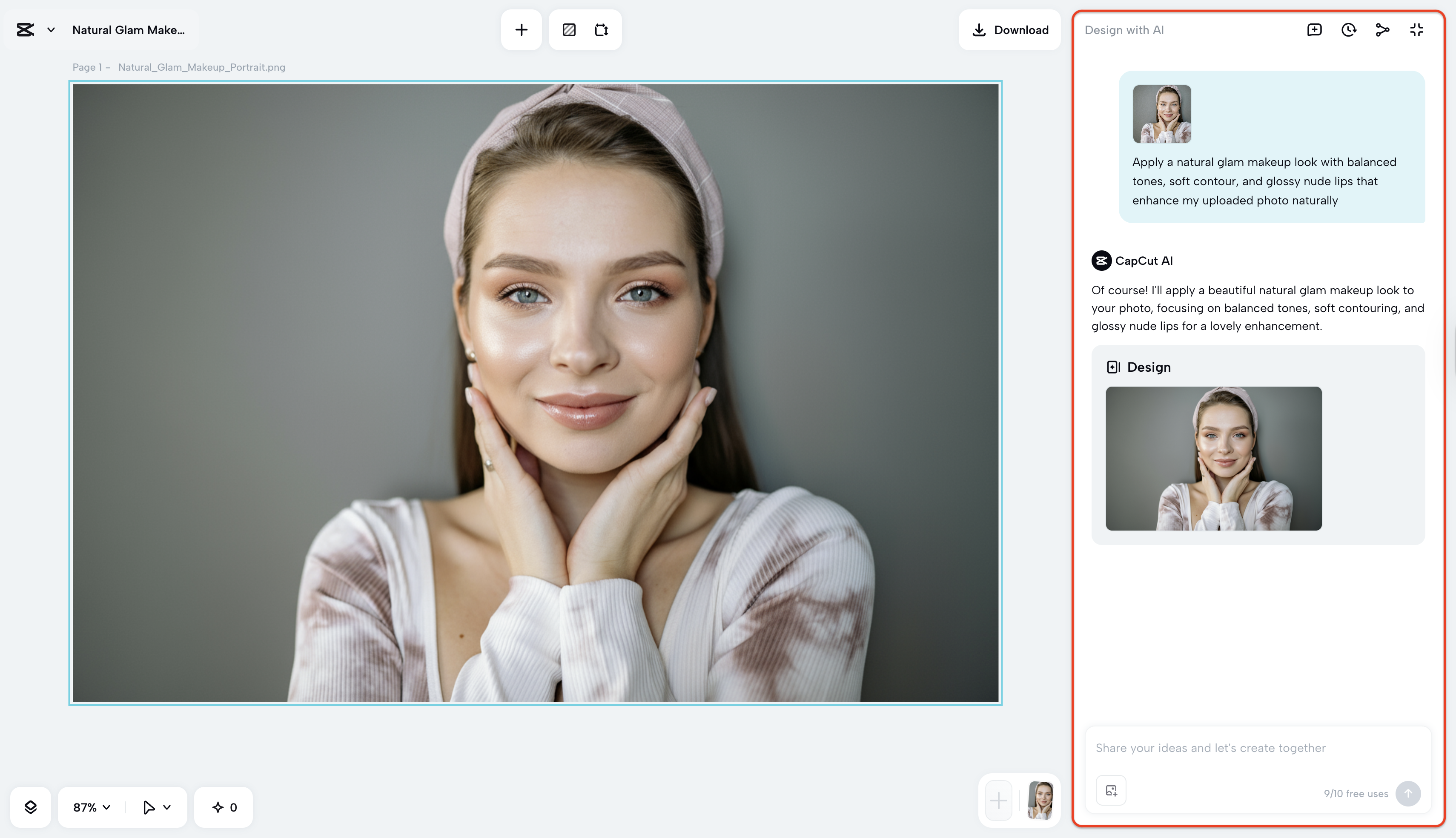 Refine and edit further using prompt