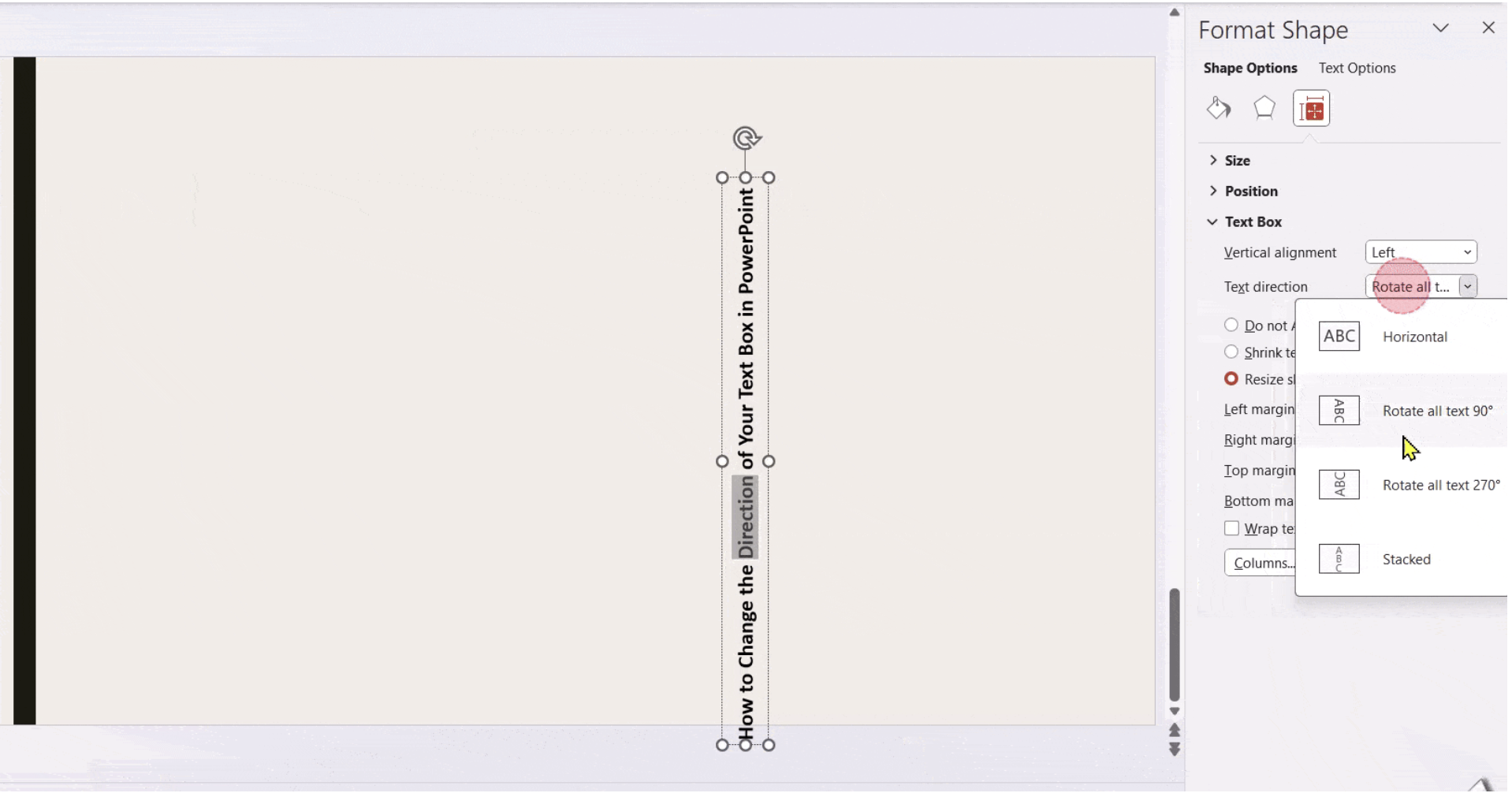 Apply your preferred direction