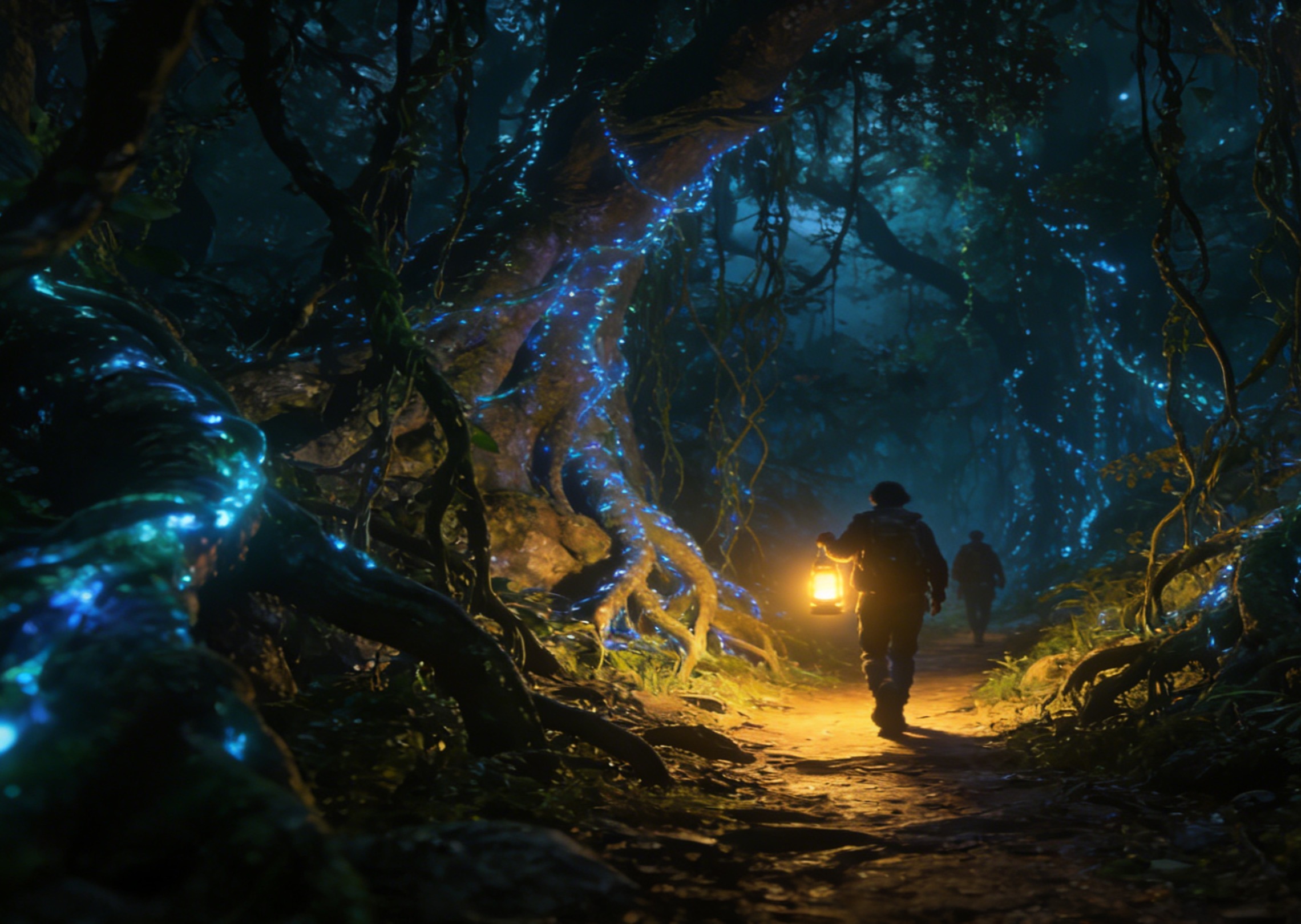 Luminous midnight jungle