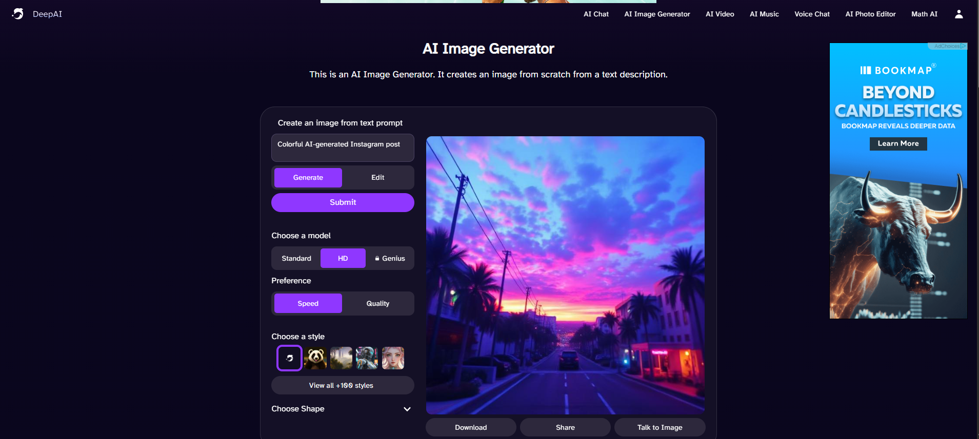 Colorful AI-generated Instagram post
