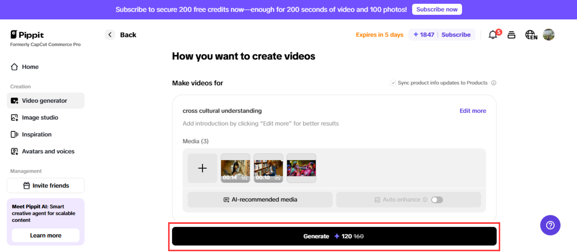 Generate your cross cultural video