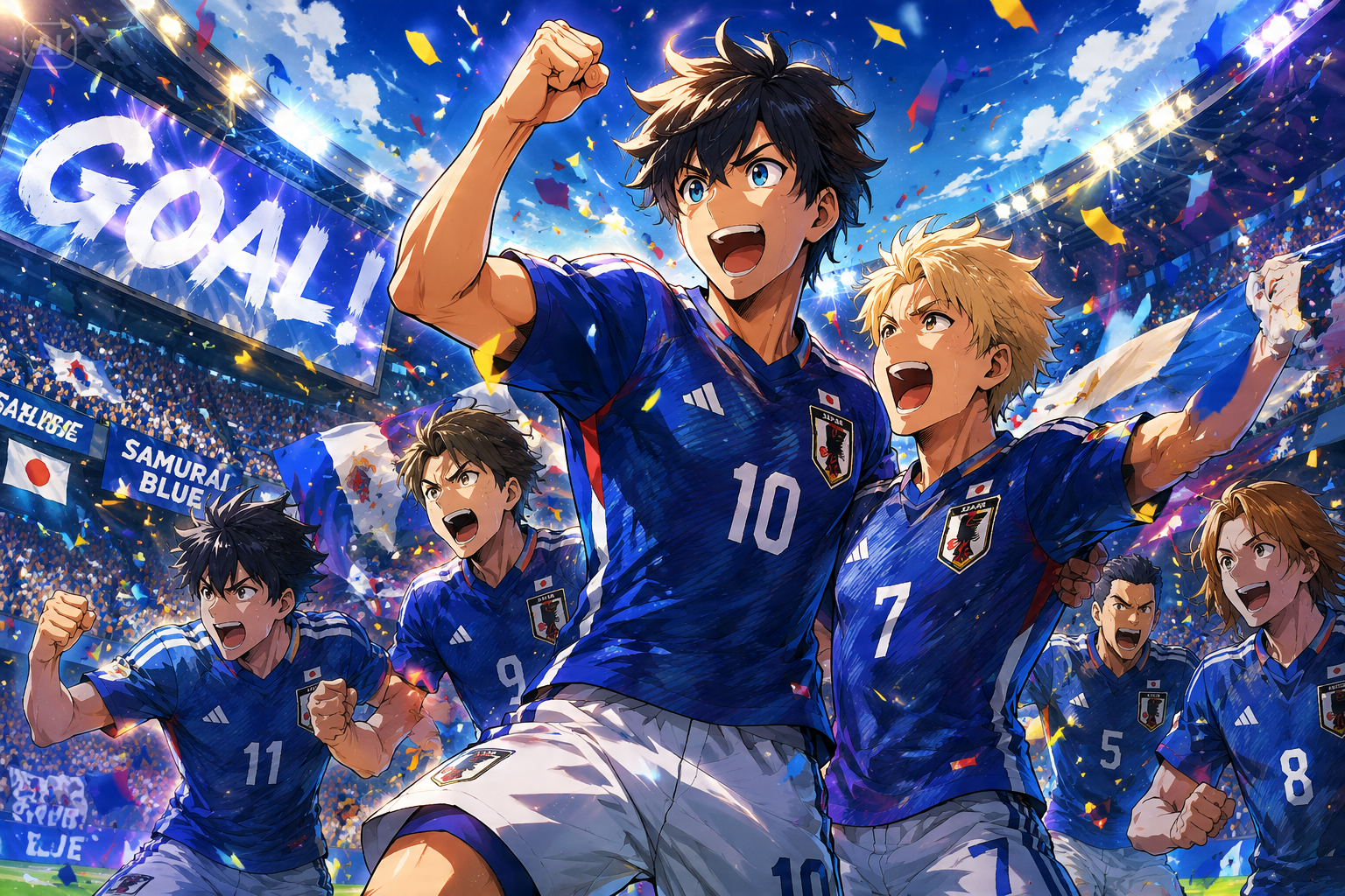 AI anime soccer poster prompt
