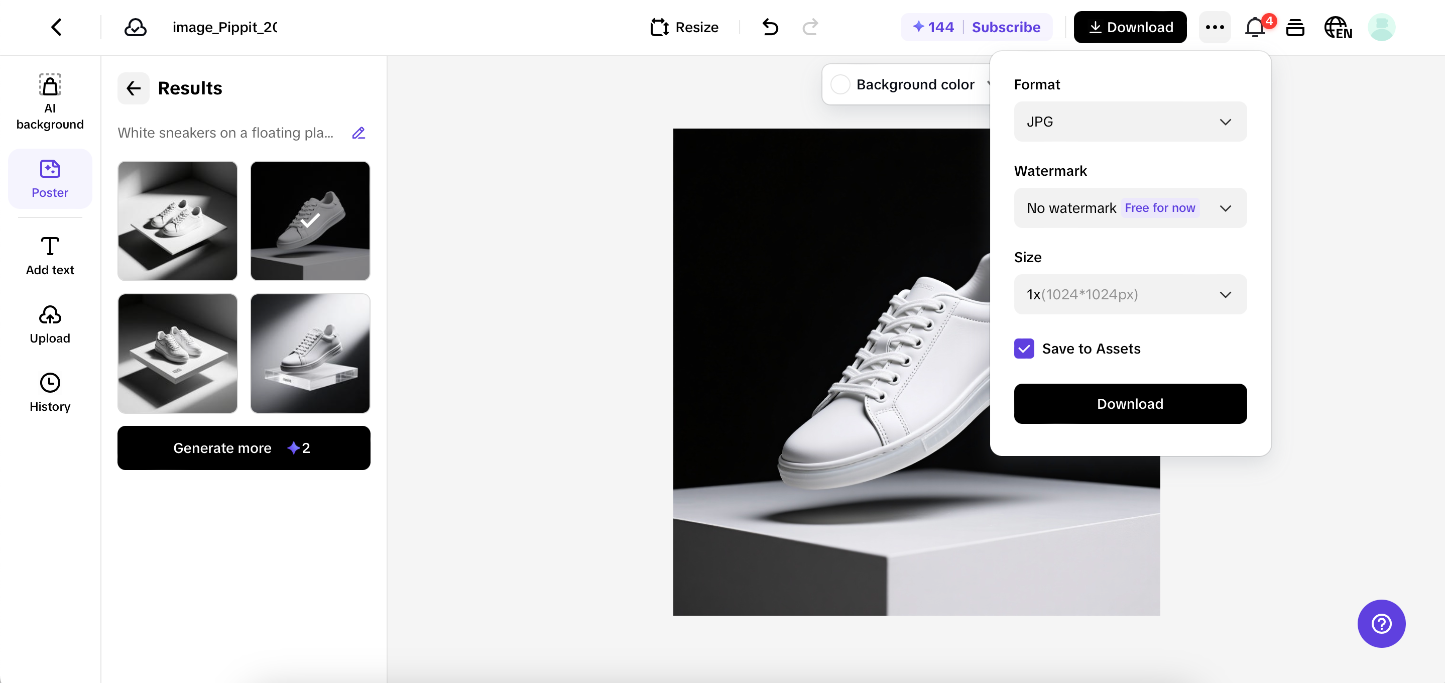 Export and share