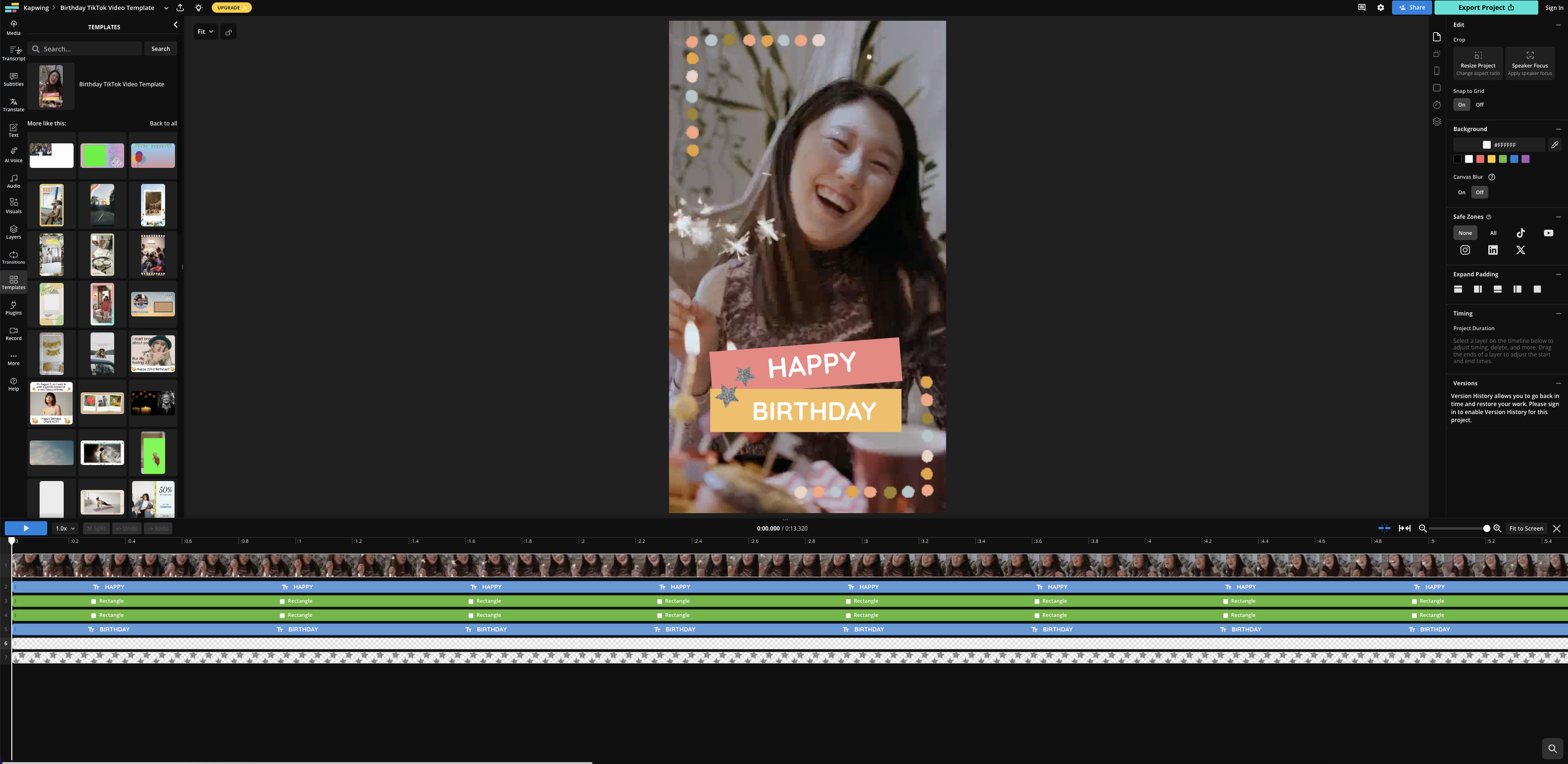 Kapwing születésnapi videó készítő
