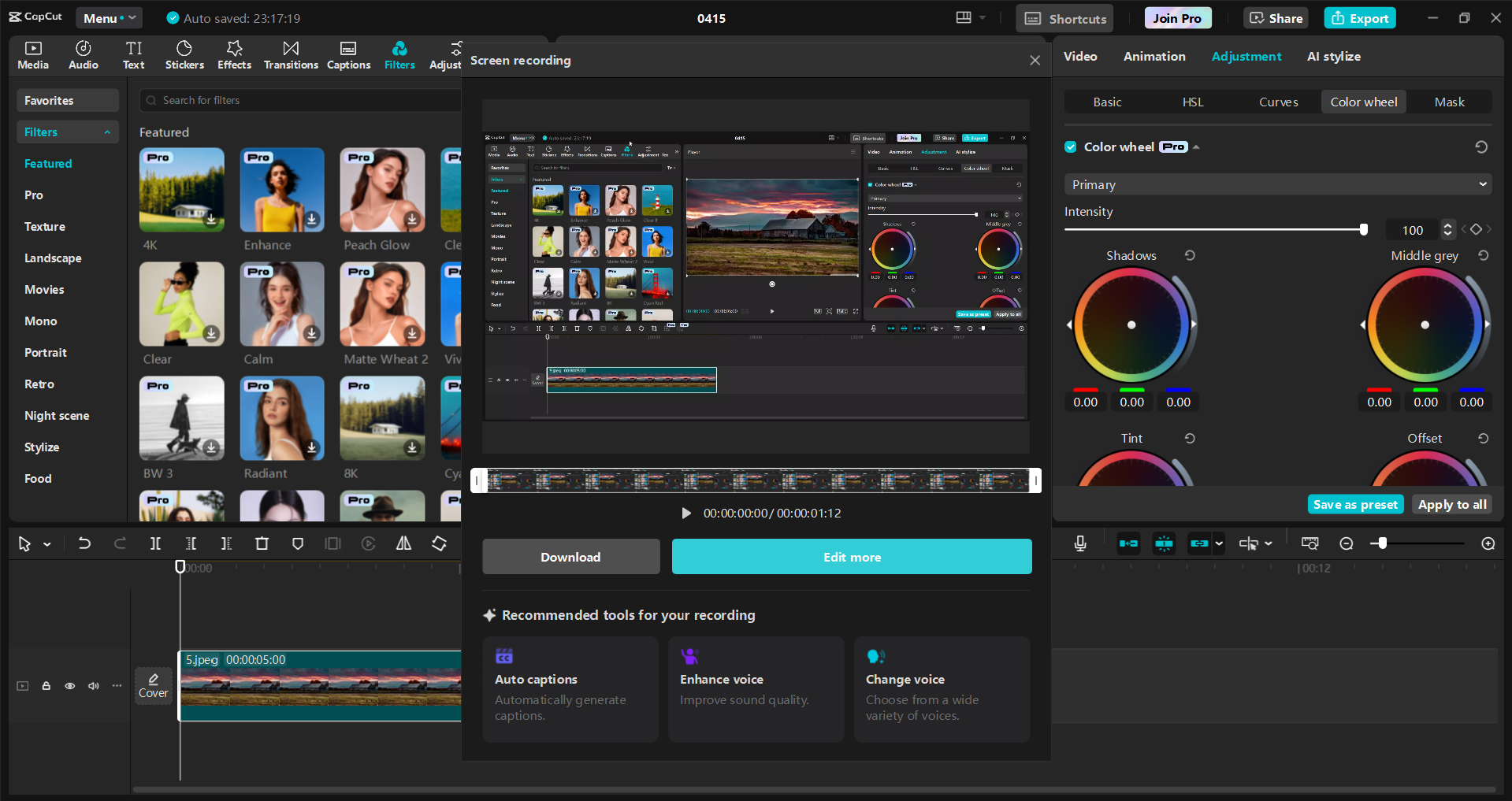 Interface de l' CapCut éditeur vidéo de bureau - l'outil le plus efficace pour enregistrer l'écran avec audio