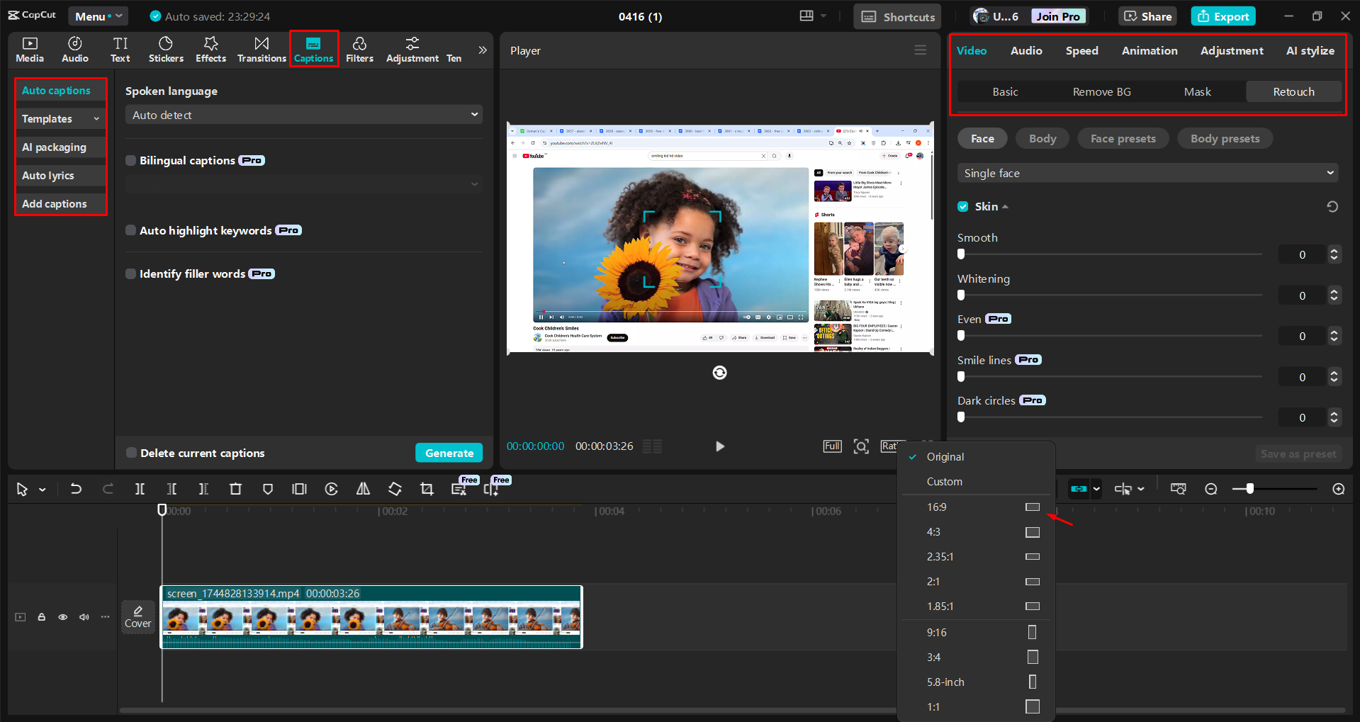 Pag-edit at pagpapahusay ng mga pag-record ng screen sa CapCut desktop video editor