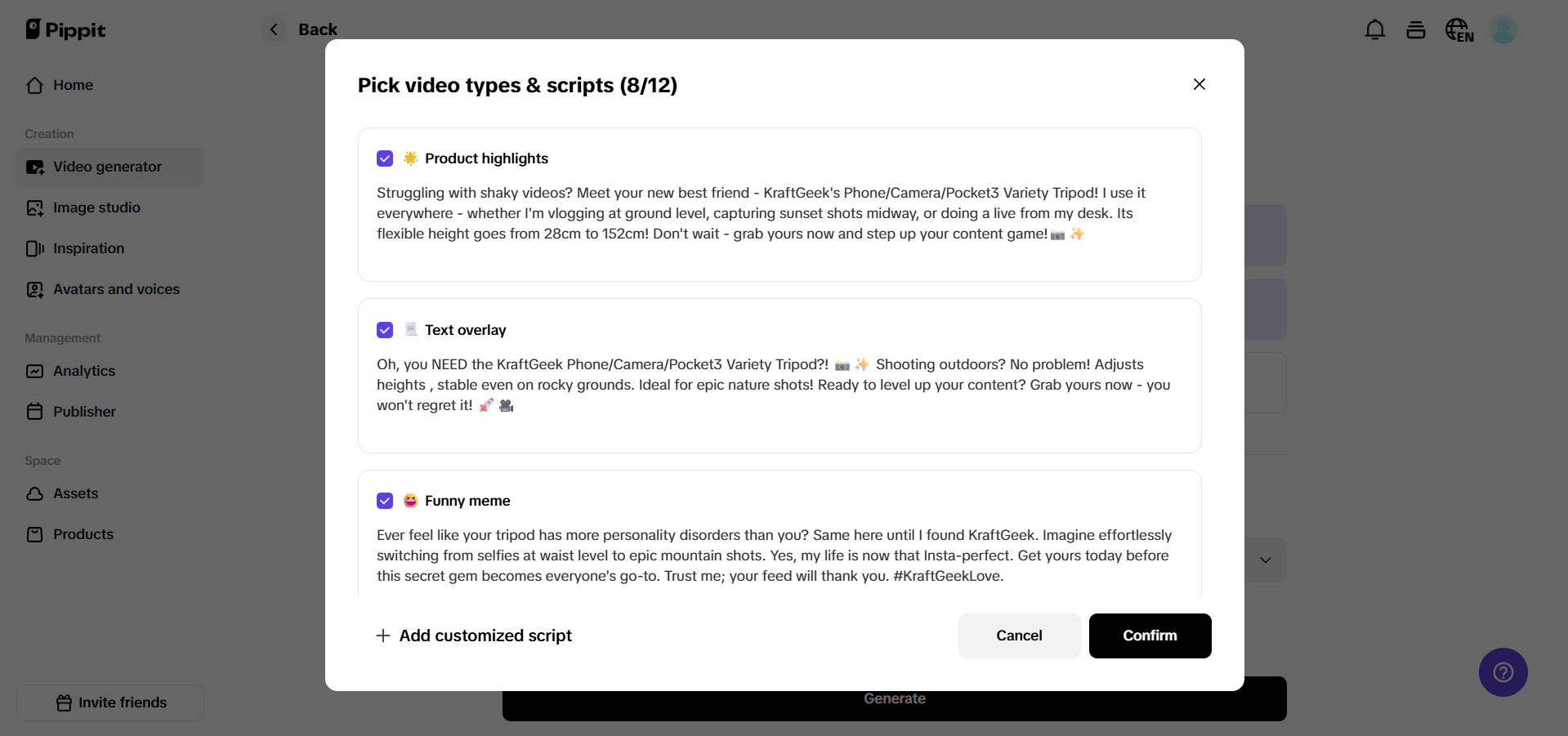 AI script generator