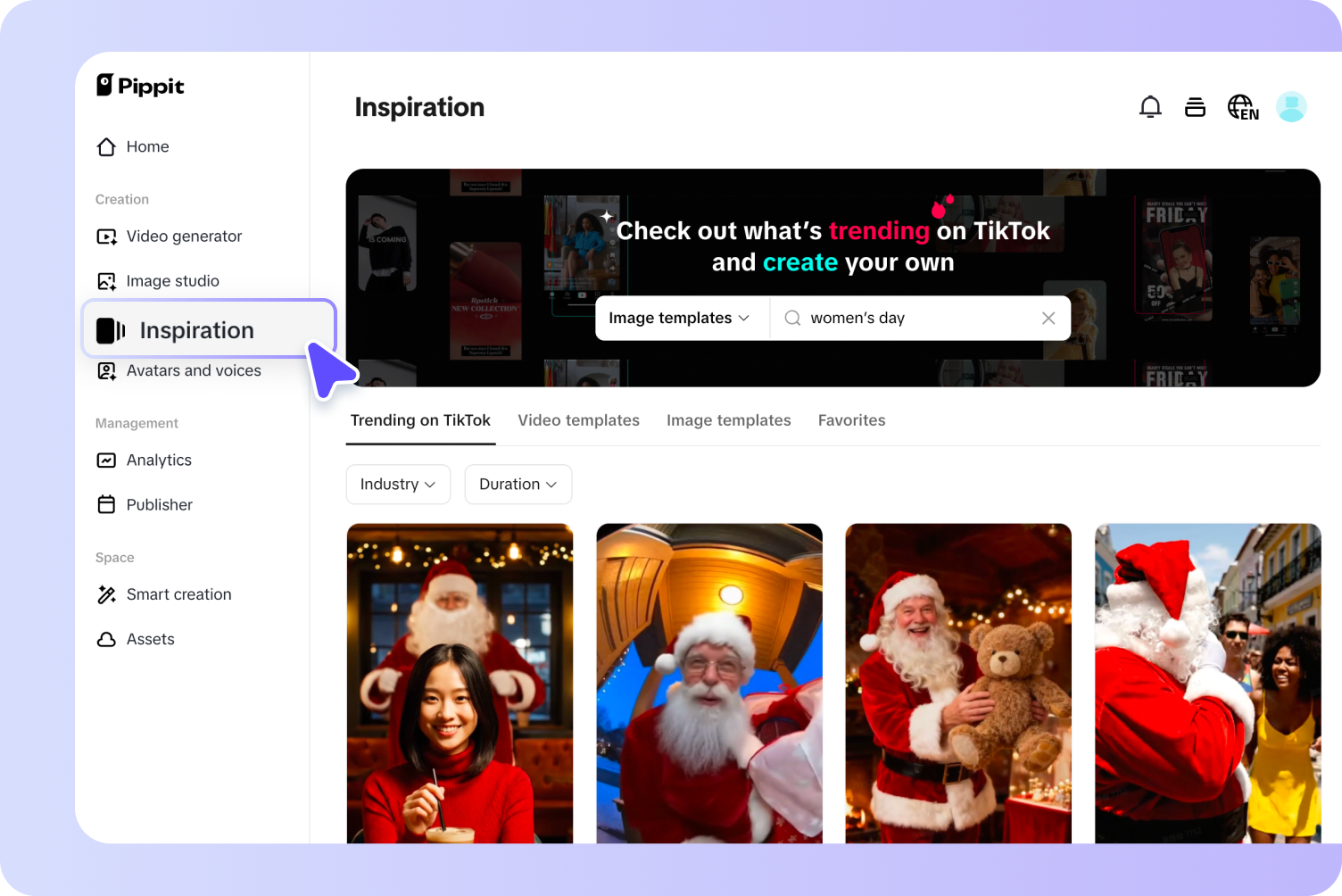 choose the inspiration option