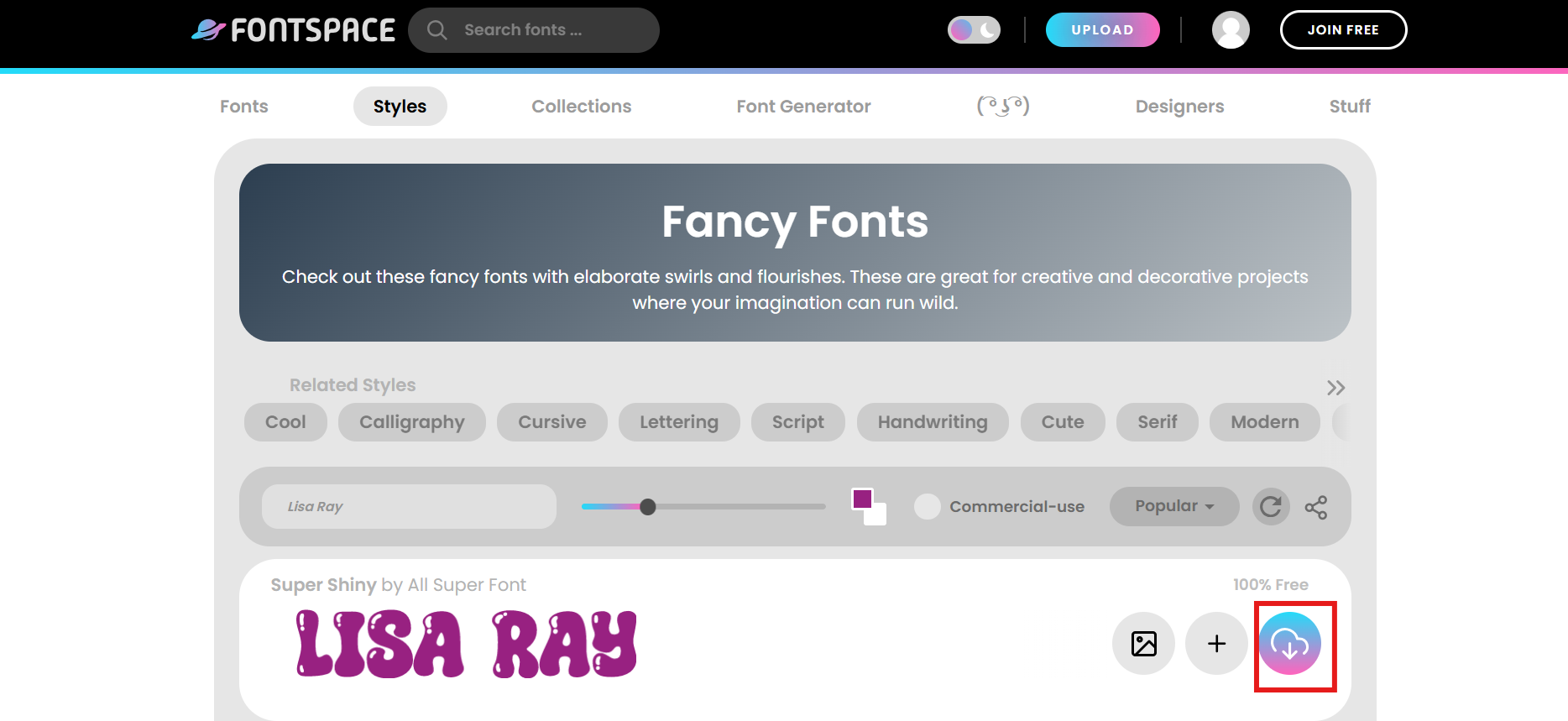 Make fancy signature with FontSpace