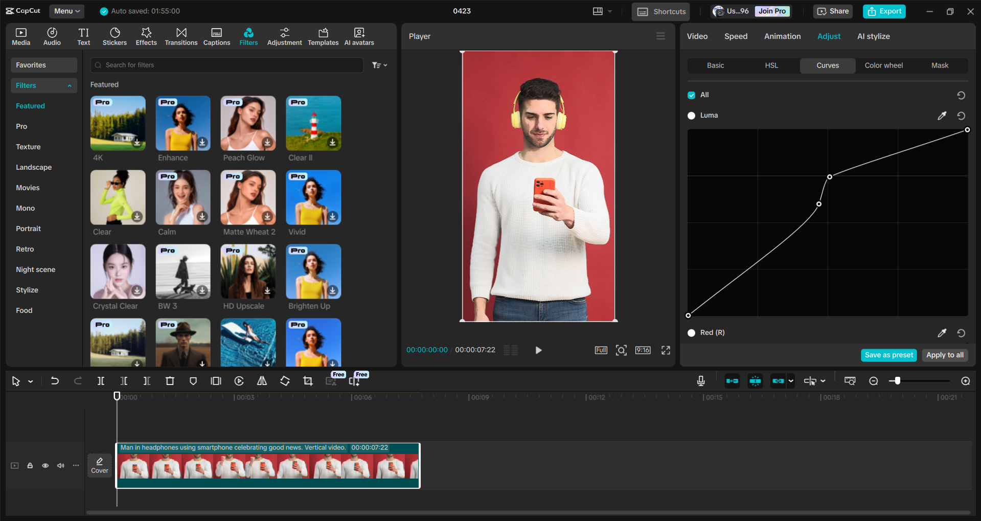 Interface de l' CapCut éditeur vidéo de bureau - un outil intuitif pour créer des courts métrages YouTube