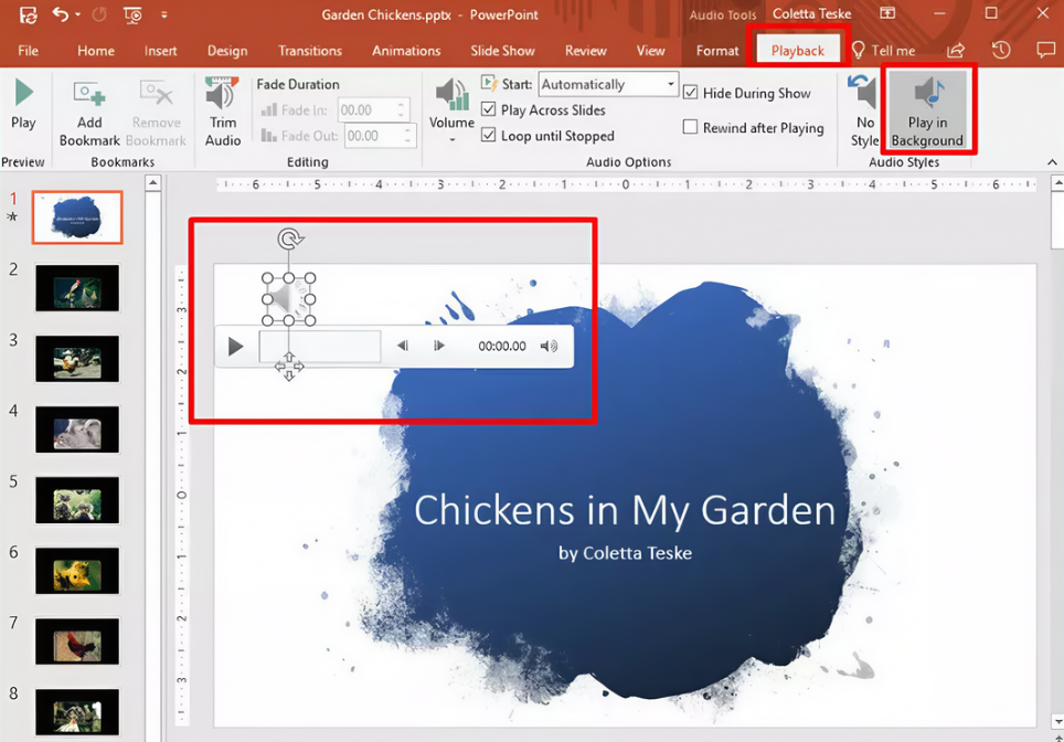 Adicione música de fundo à apresentação de slides de fotos