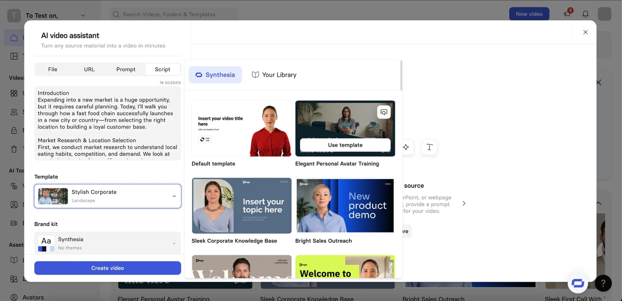 Interface de synthèse