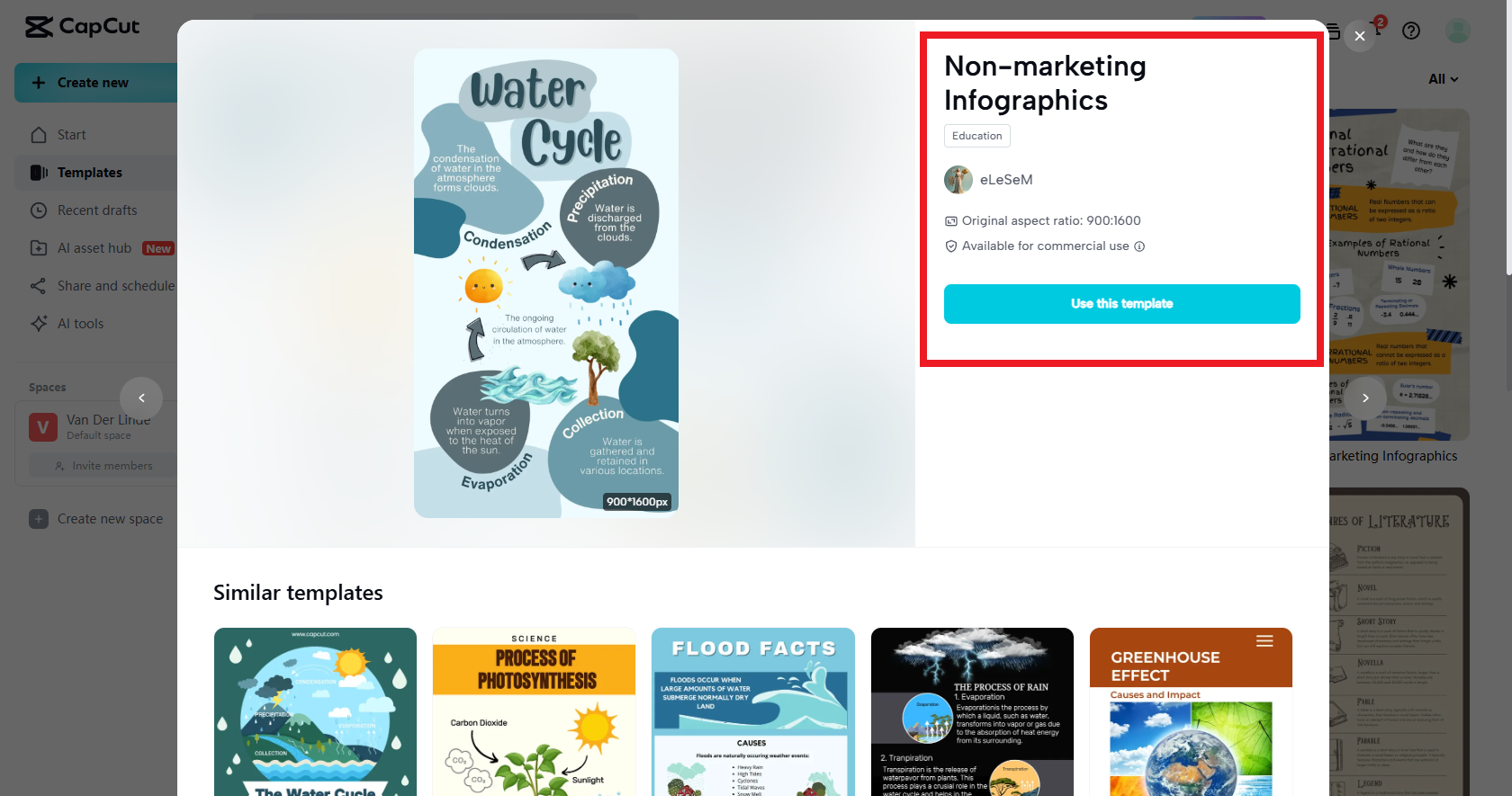 Proceed to use your template