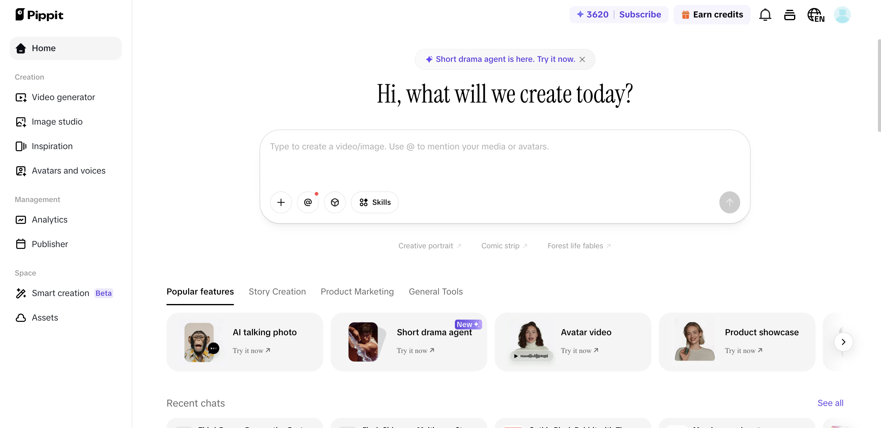 Pippit home page