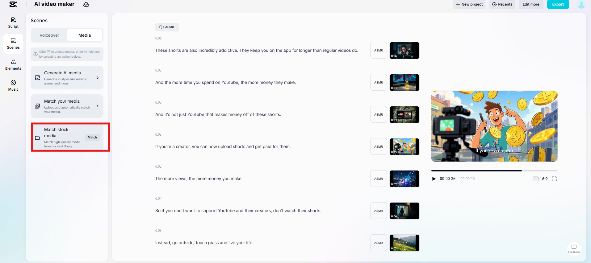 Spárujte záběry z archivu se skriptem