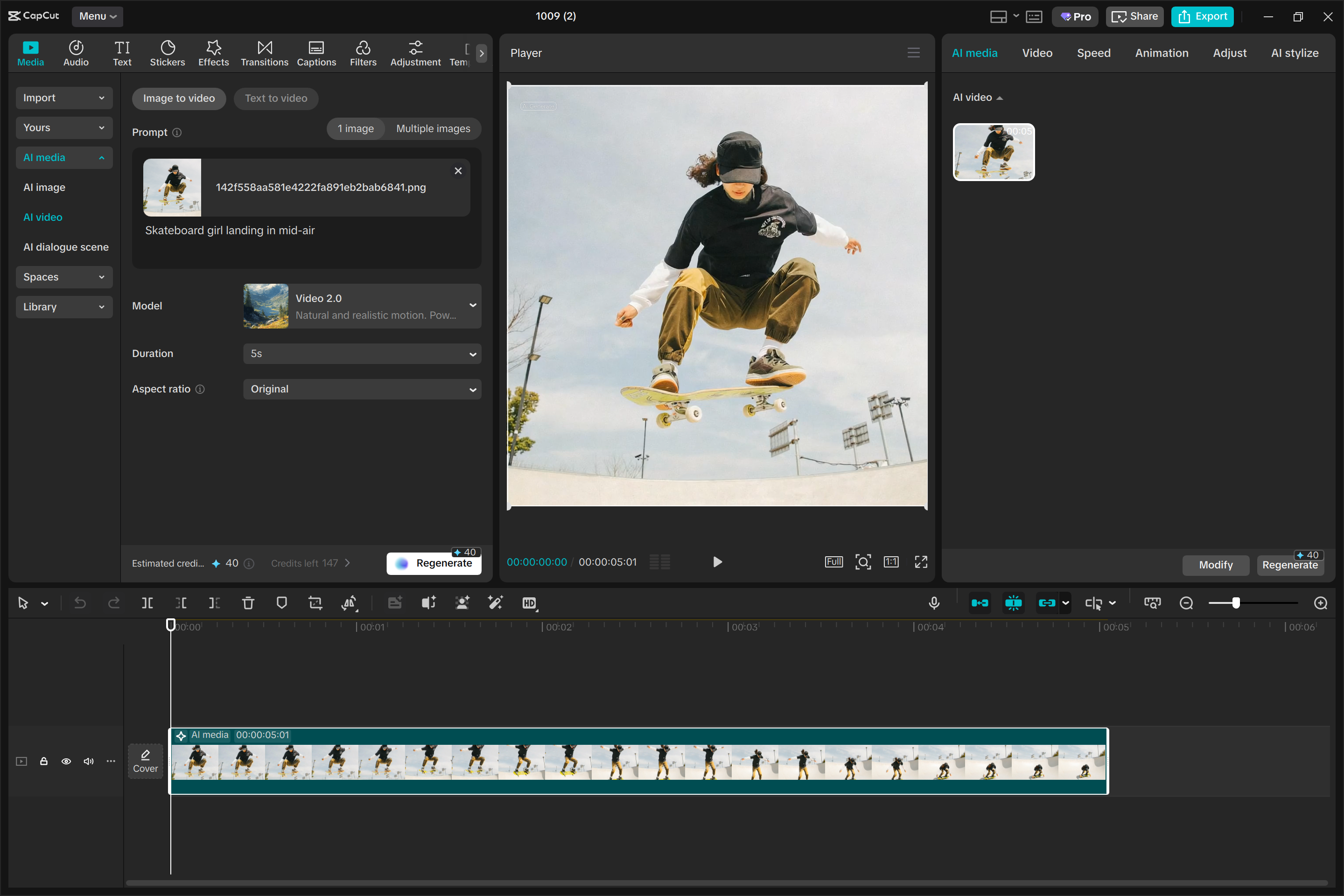 Antara muka editor video desktop CapCut - alat penjanaan video AI yang lebih mudah