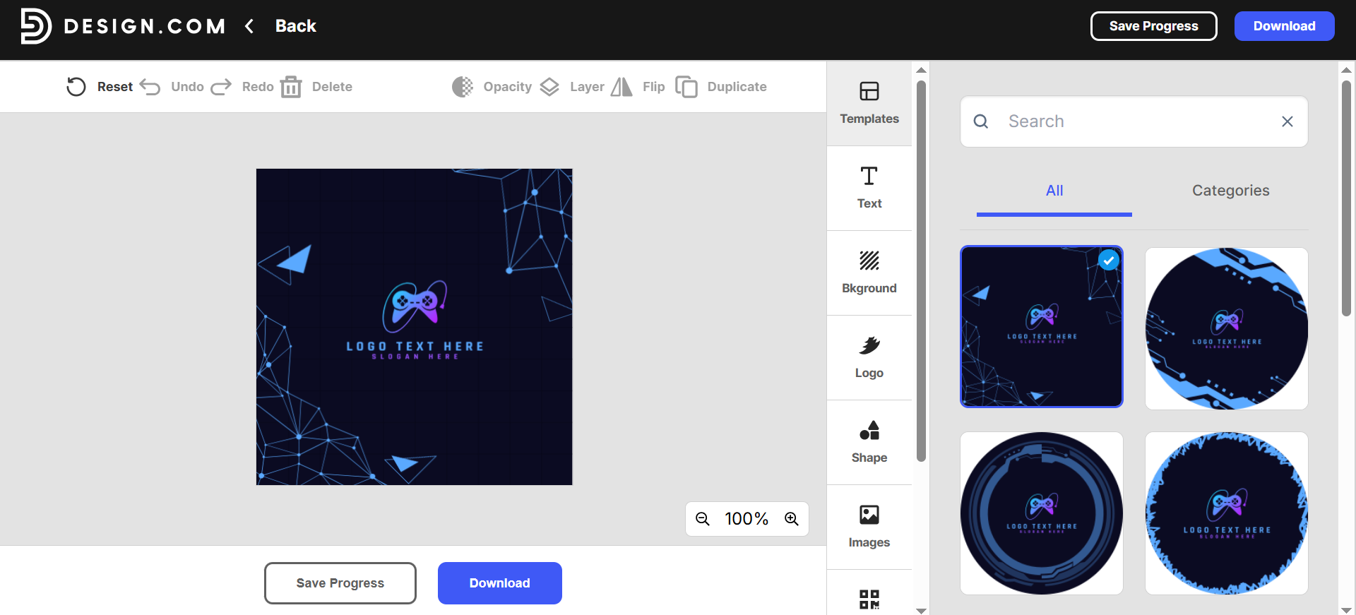 Design.com profile picture maker for Twitch
