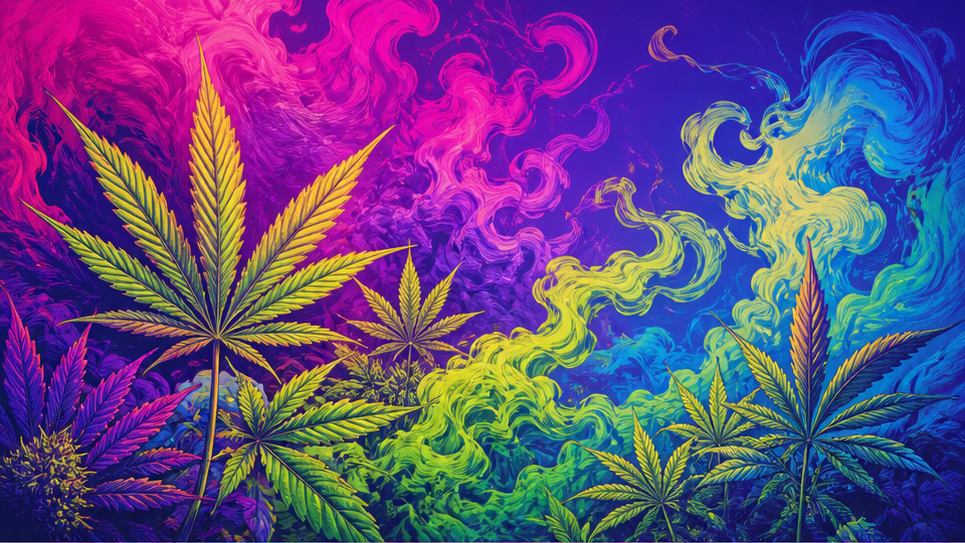Cannabis Psychedelic Poster AI Effect 16:9 visual