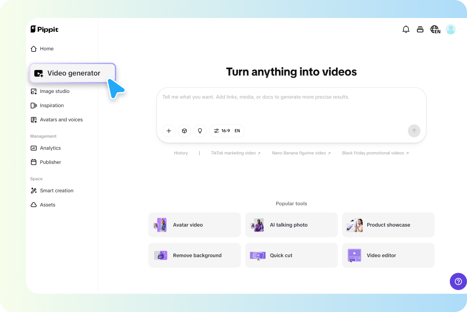 Open the video generator