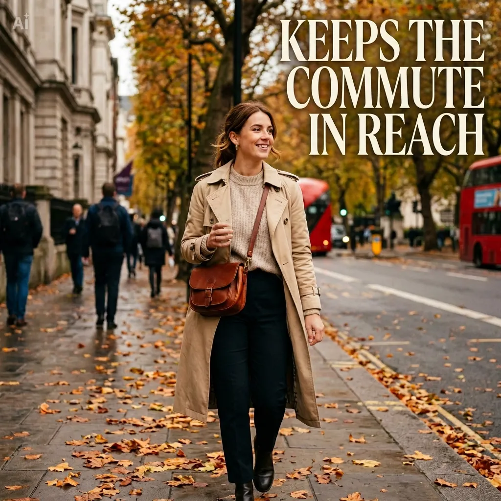 Morrow Loop canvas bag carried on an autumn commute with the rider's hands free.