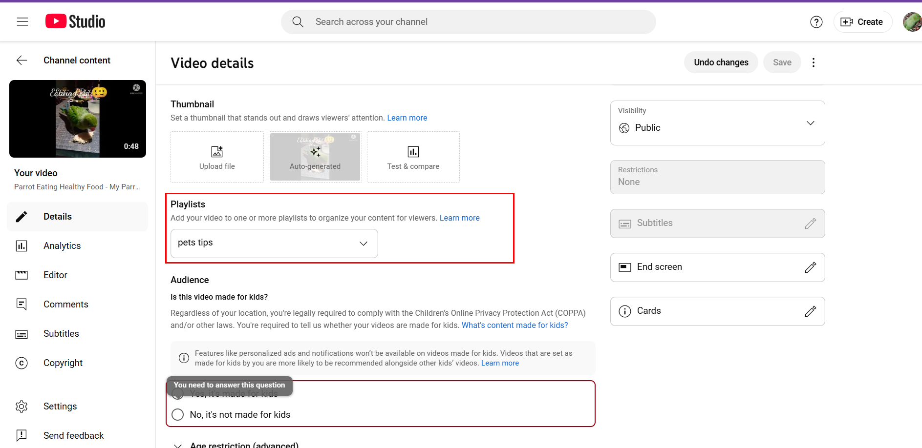 Creating playlists helps you retain viewers on YouTube video