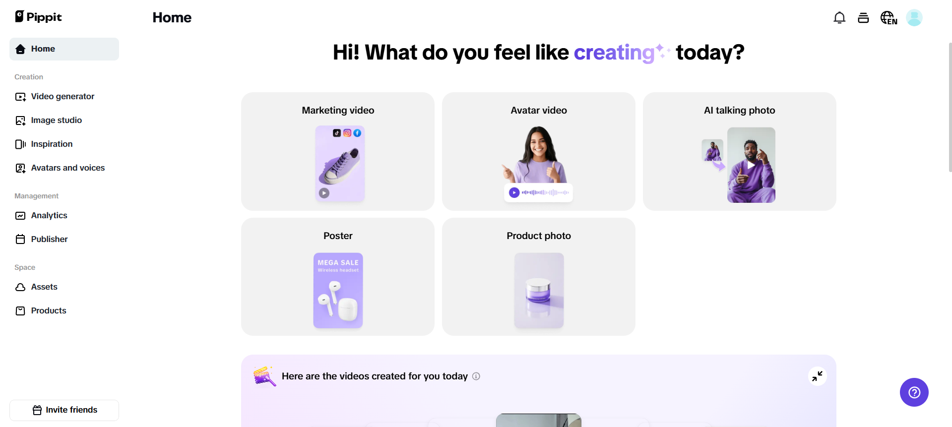 Pippit homepage