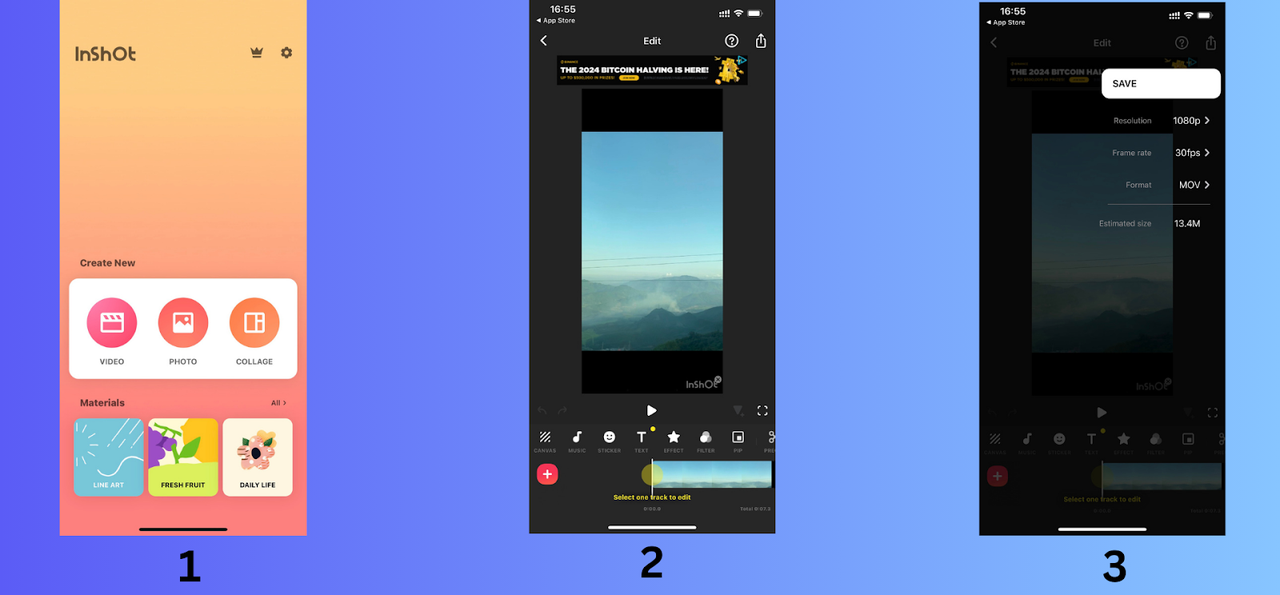 Edit a vlog at Inshot