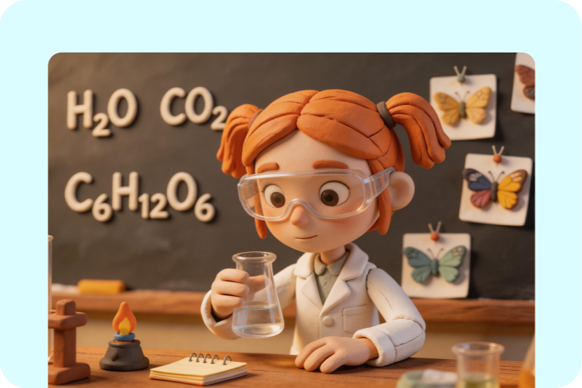 Claymation-style concept art for education