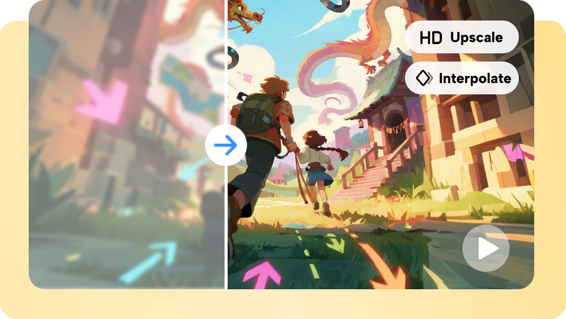 Video con IA in HD e movimento fluido