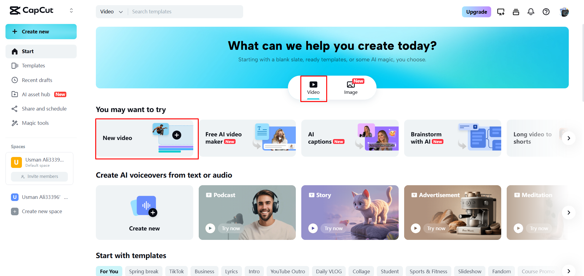 Uploading a meme to CapCut Web