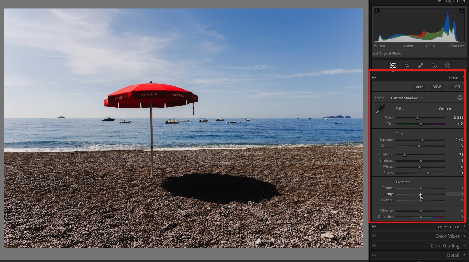 Adjust basic tone