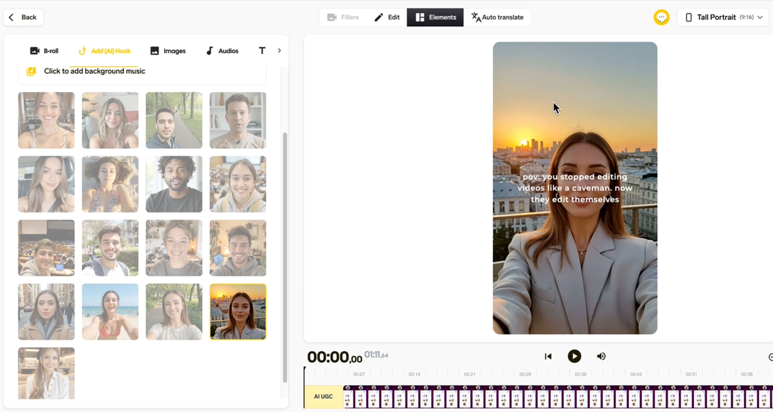 Interface of SendShort - a reliable free tool to create ai ugc video