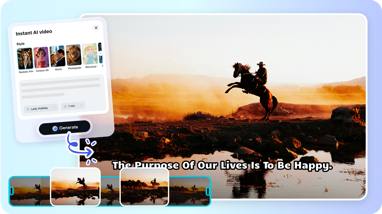 เปลี่ยนแนวคิดของคุณให้เป็นวิดีโอได้ทันทีด้วยเครื่องกำเนิดภาพยนตร์ ai CapCutดีที่สุด