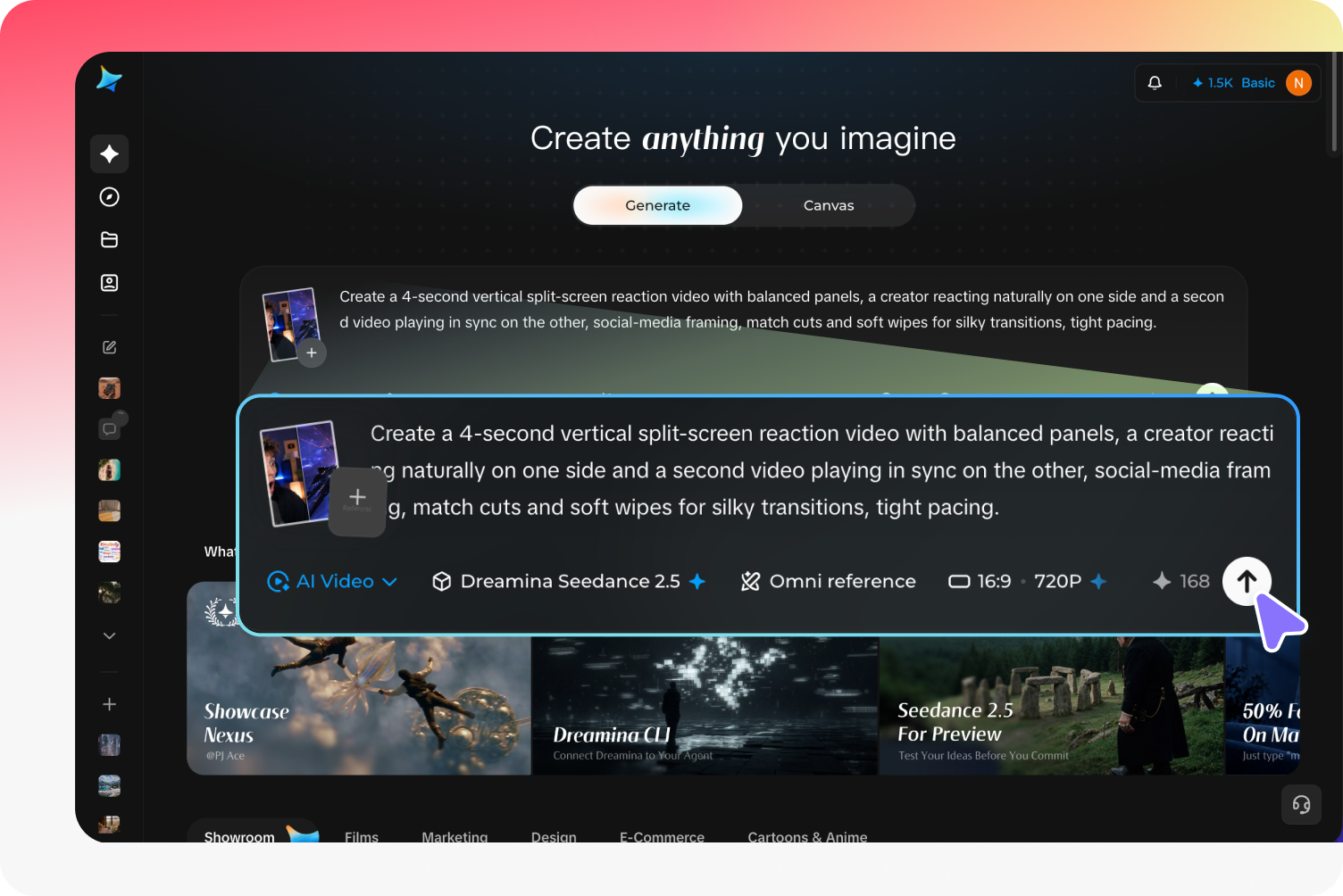 Téléchargez des références vidéo et écrivez une invite