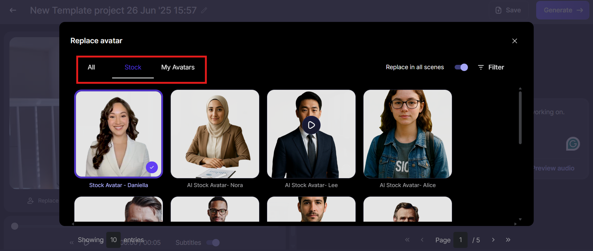 Choose an avatar