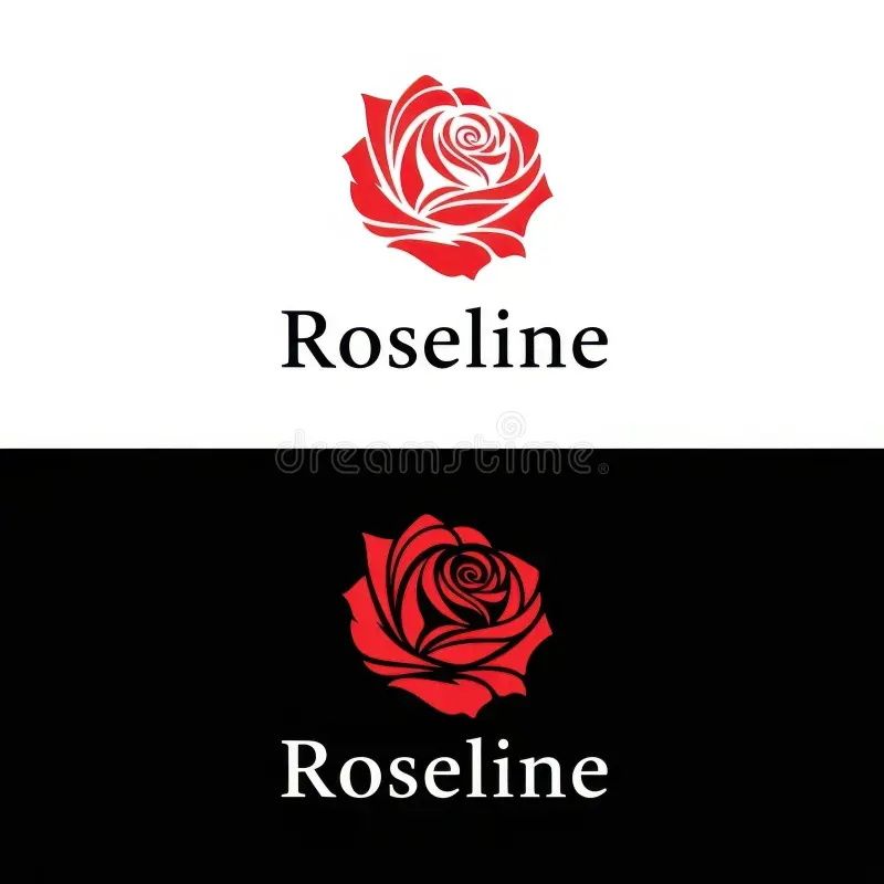 Design elegant de logo cu trandafir care simbolizează frumusețea și iubirea