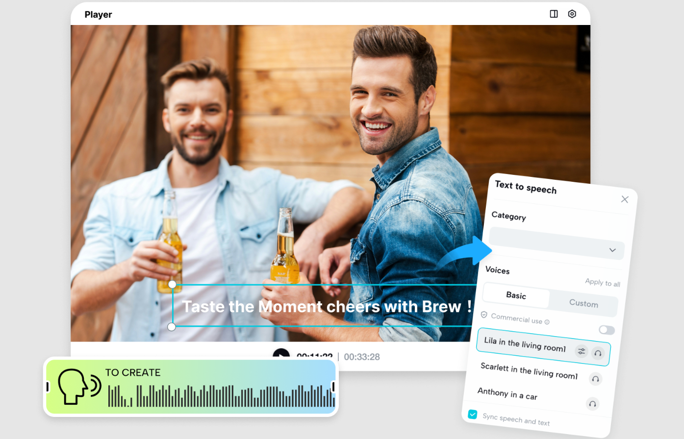 Pippit's AI text to speech generator