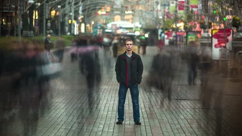 Crowd movement timelapse image