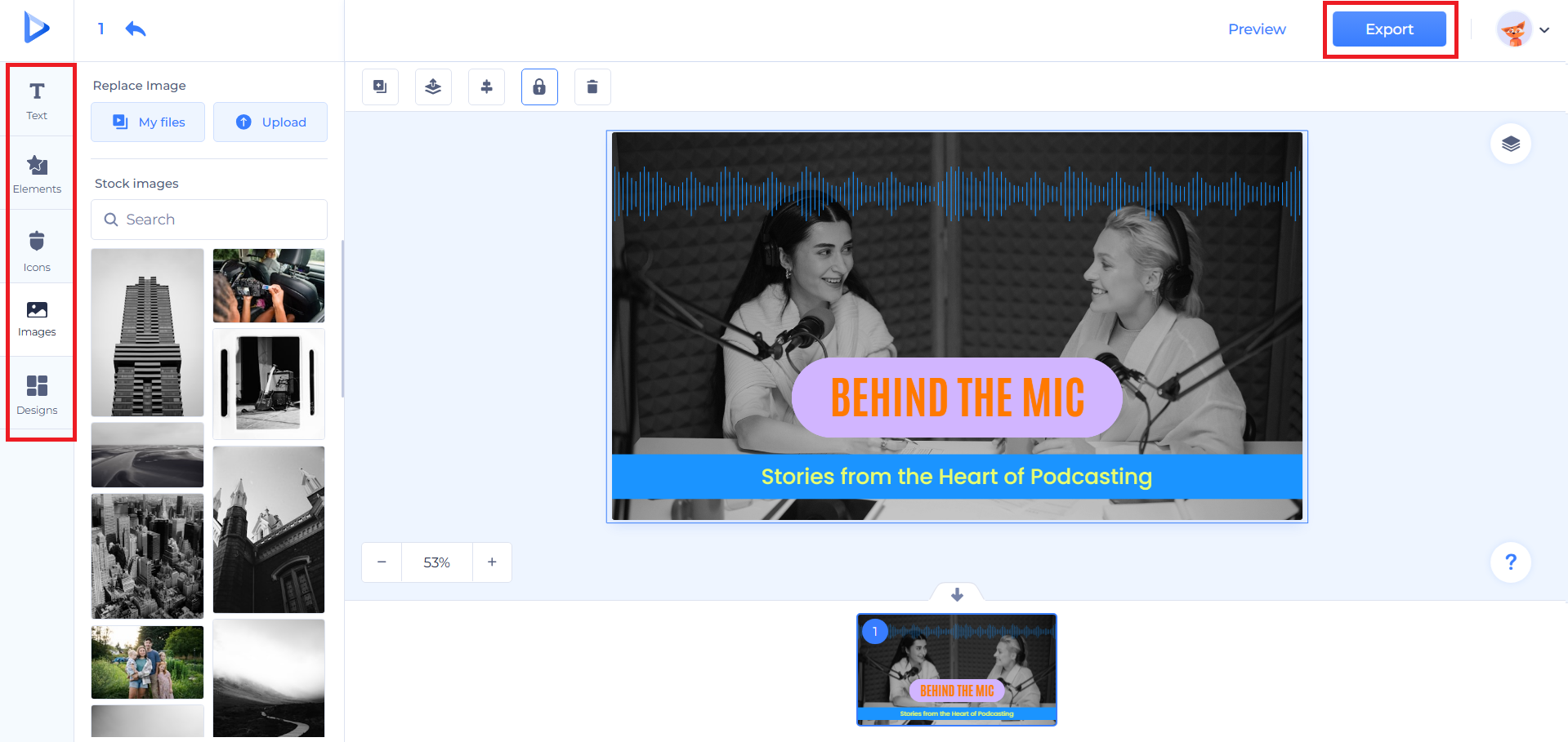I-edit at i-export ang iyong disenyo