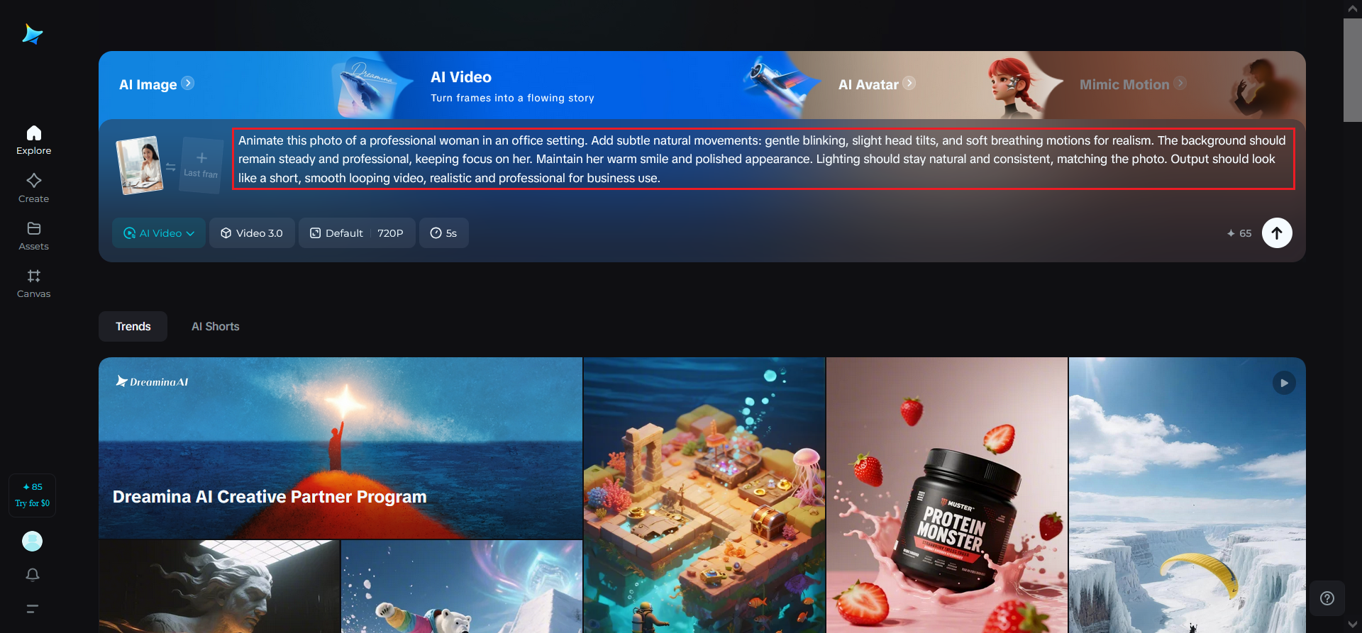 Carregar imagem + prompt