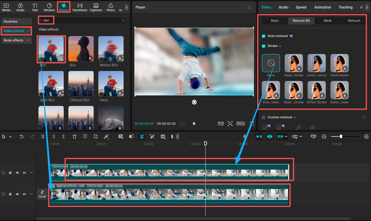 Blur Video Background in CapCut