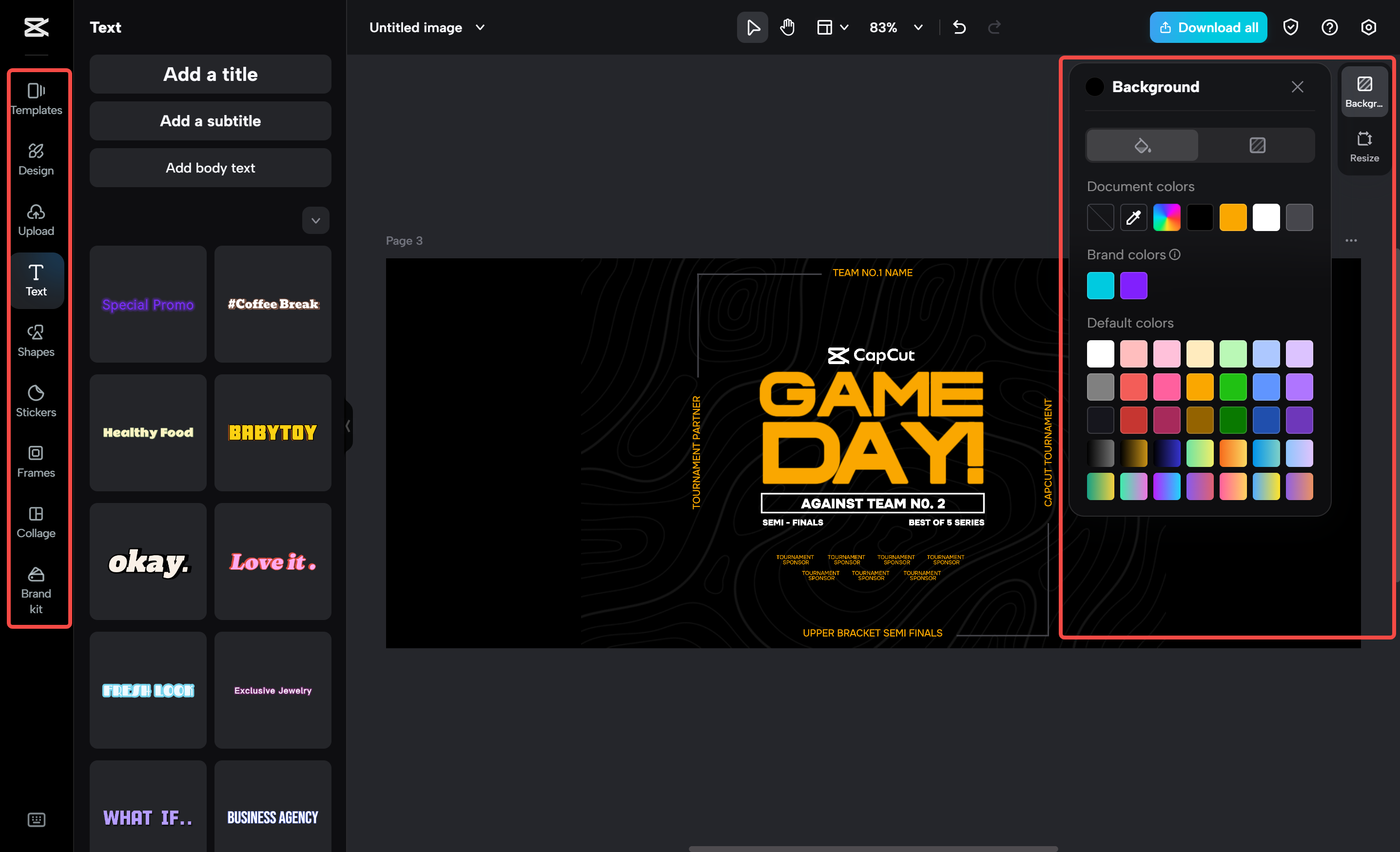 Customizing the banner in the CapCut desktop video editor
