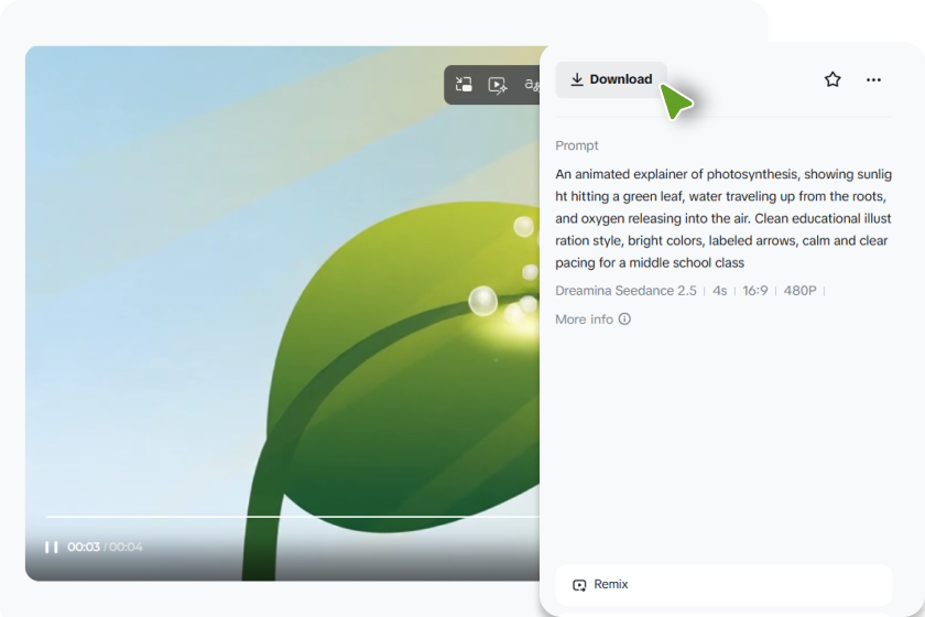 Refine and download your lesson video