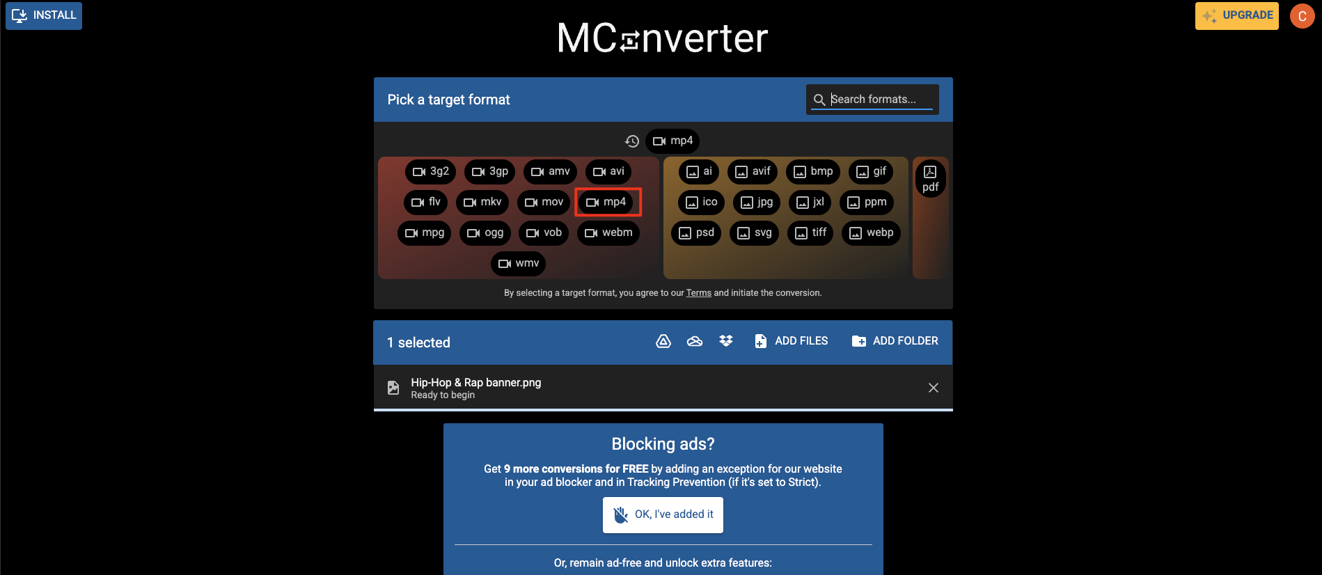 PNG to MP4 converter online