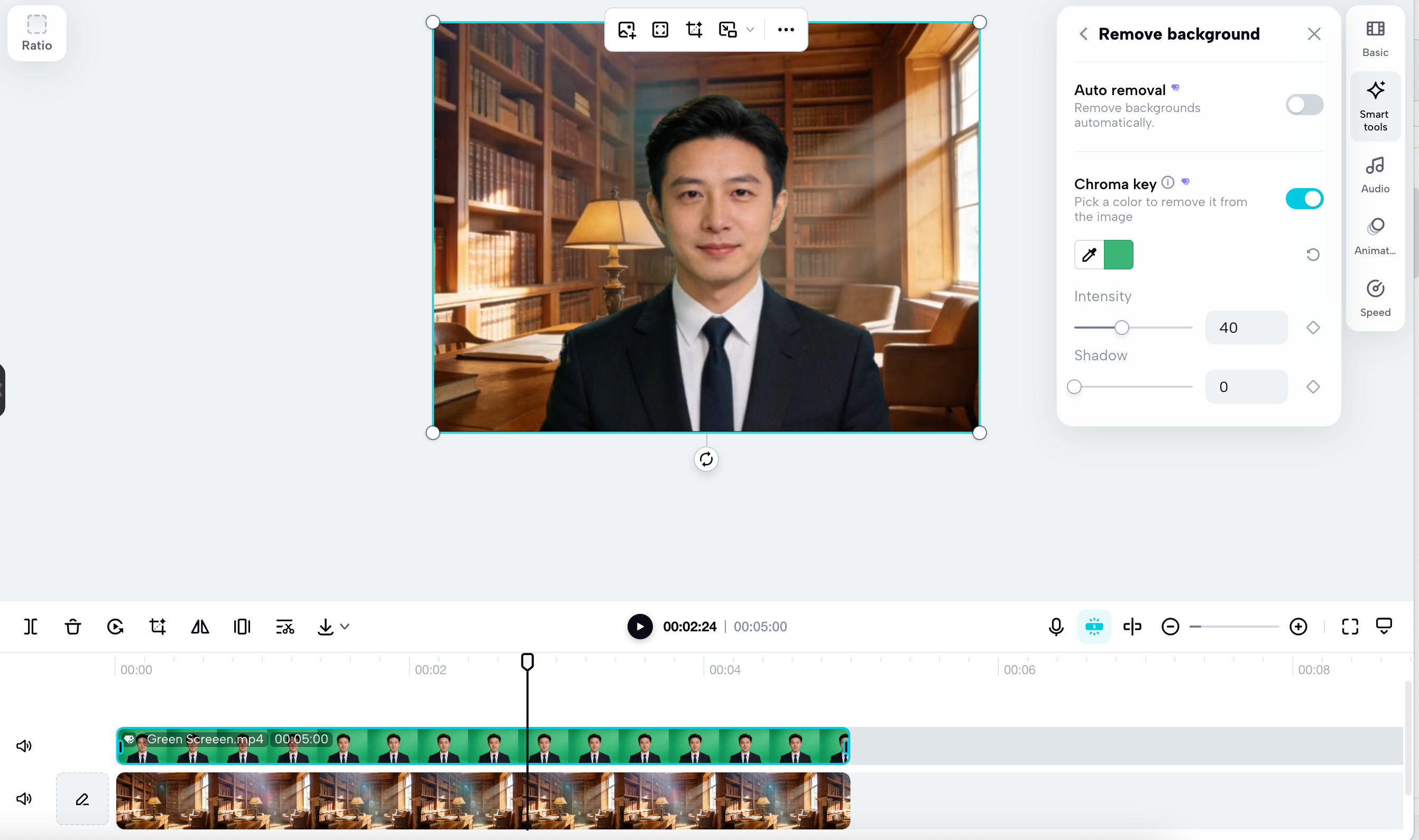 Apply the chroma key