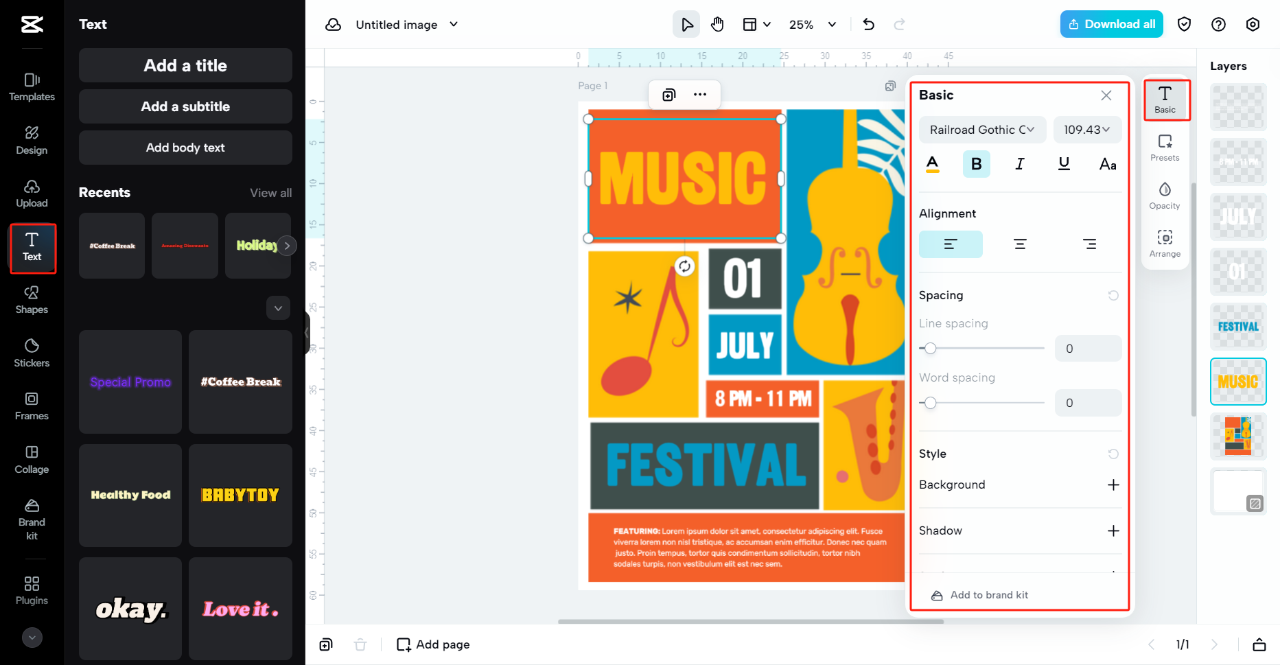 Schriftart bearbeiten.