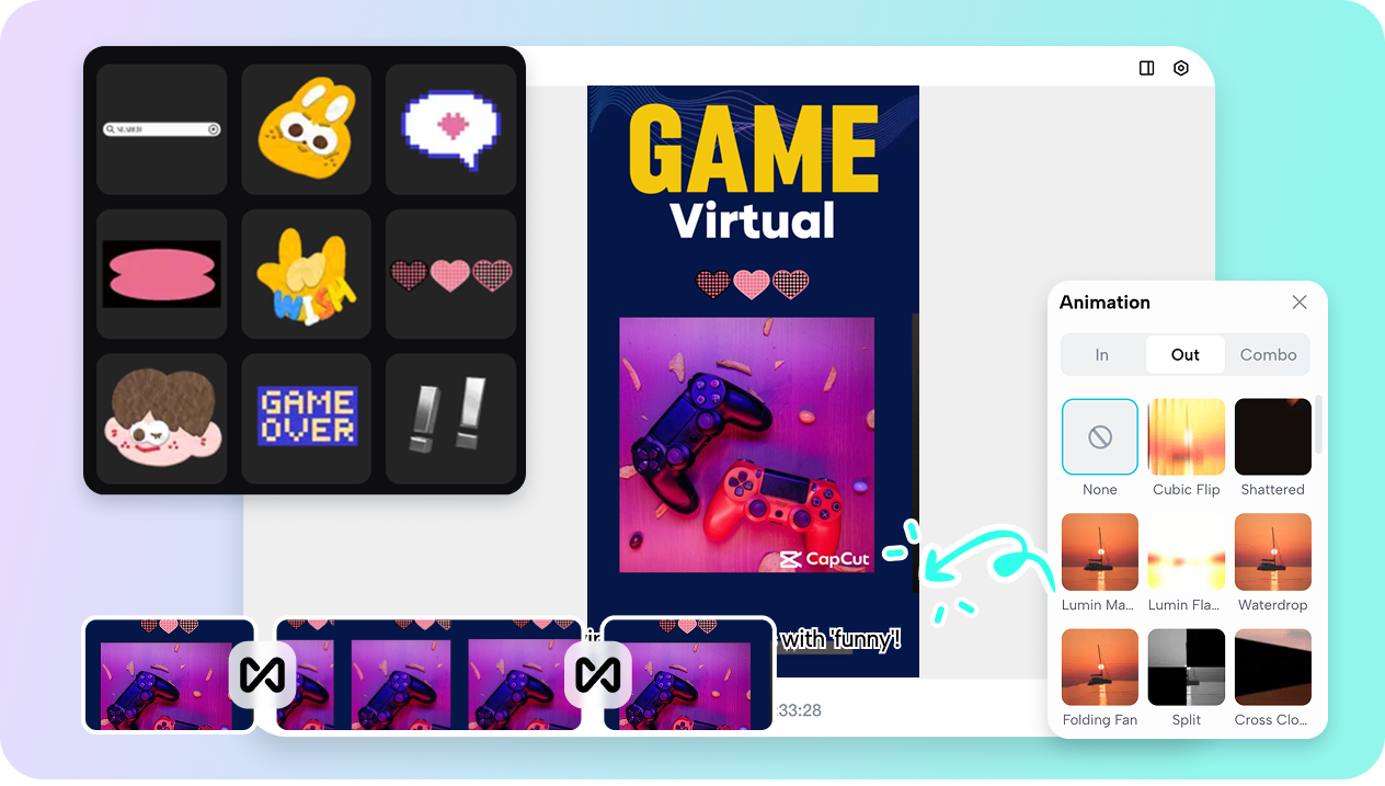 Powerful editing tools for 3D animation videos