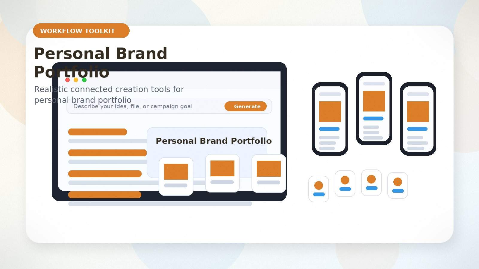 Personal Brand Portfolio realistic workflow toolkit visual for personal brand portfolio