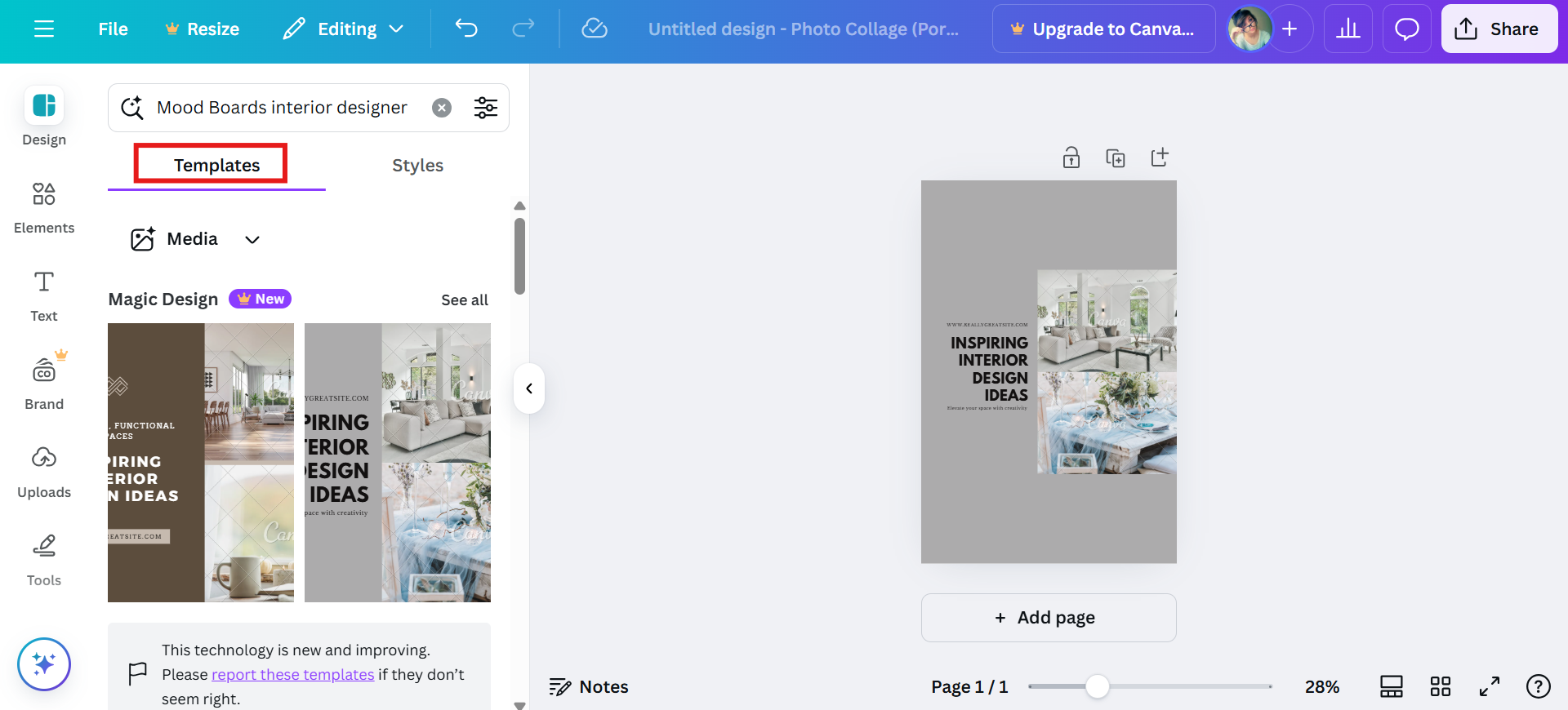 Wählen Sie eine Vorlage
