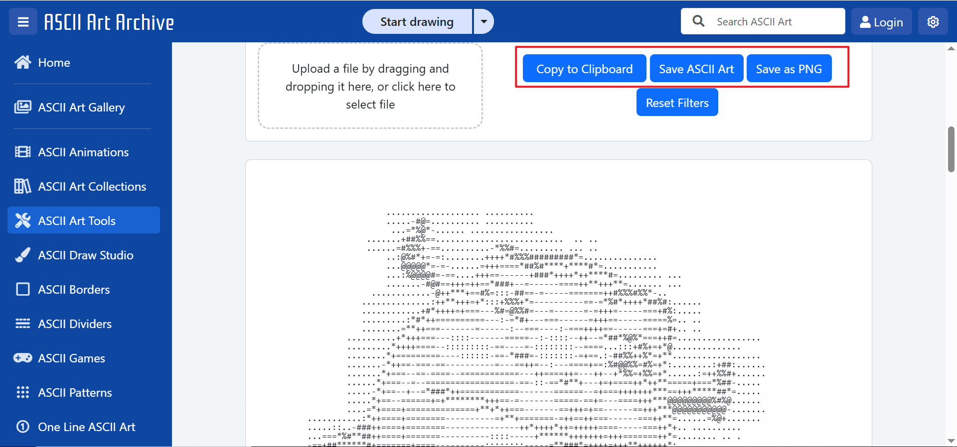 Copy or save ASCII text